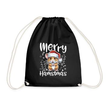 Joyeux Hamster Noël - Sac de sport léger - noir - Devant