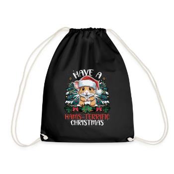 Hamster Grandiose Weihnachten - Turnbeutel - Schwarz - Vorne