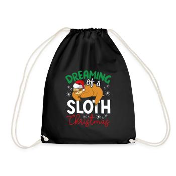 Träumen Sie Von Einem Faultier Xmas - Turnbeutel - Schwarz - Vorne