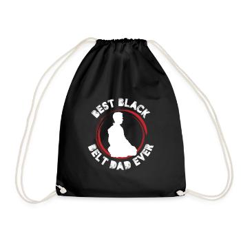 best black belt dad ever Design for a tang so do - Drawstring Bag - black - Front