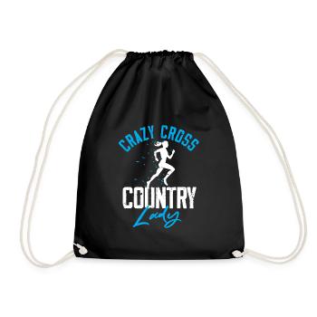 crazy cross country lady Design for a xc lady - Turnbeutel - Schwarz - Vorne