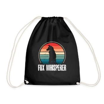 Fox Whisperer - Drawstring Bag - black - Front