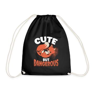 Renard mignon mais dangereux - Sac de sport léger - noir - Devant