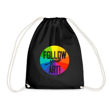 Follow your art - Turnbeutel - Schwarz - Vorne