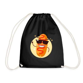 Cool corn dog - Drawstring Bag - black - Front