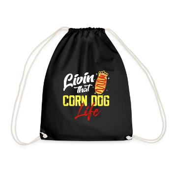 Livin the corn dog life - Drawstring Bag - black - Front