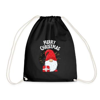 Merry Christmas Zwerg - Turnbeutel - Schwarz - Vorne