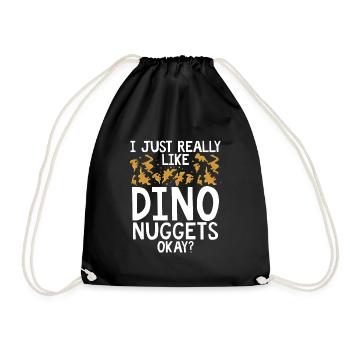 Ich Mag Dino Nuggets Einfach Sehr - Turnbeutel - Schwarz - Vorne