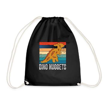 Dino Nuggets Vintage - Turnbeutel - Schwarz - Vorne