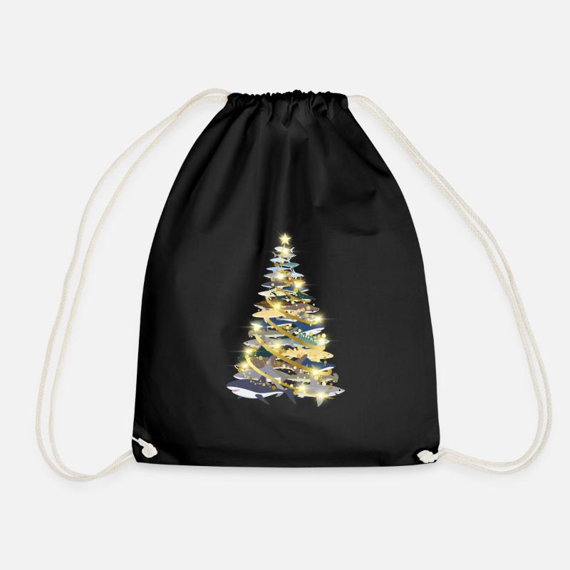 Shark Diver Christmas X-Mas Shark Christmas Tree - Turnbeutel - Schwarz