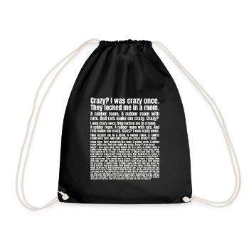 Crazy I Was Crazy Once Meme - Drawstring Bag - black - Front