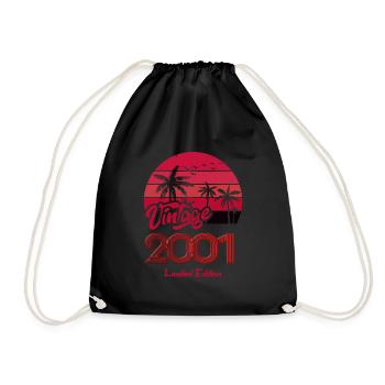 Vintage Year 2001 Limited Edition Red - Drawstring Bag - black - Front