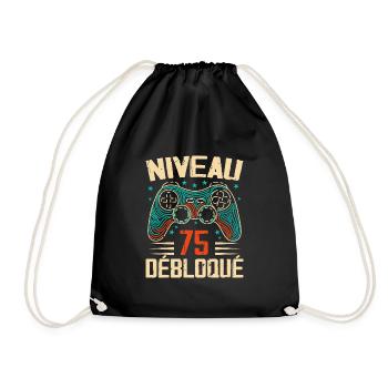1949 75th Anniversary Gifts, 75th Anniversary Adventure - Drawstring Bag - black - Front