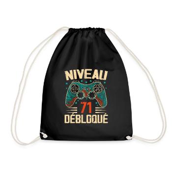 1953 71st Birthday Gifts, 71 Year Adventure - Drawstring Bag - black - Front