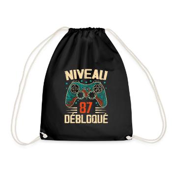 1937 cadeaux 87e Anniversaire, Aventure de 87 Ans - Sac de sport léger - noir - Devant