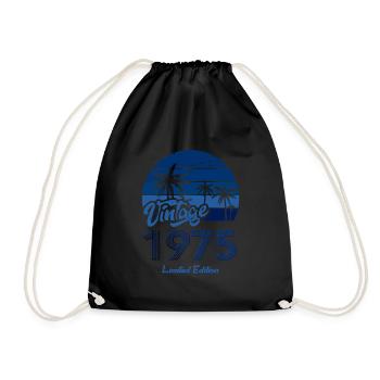 Vintage Year 1975 Limited Edition Blue - Drawstring Bag - black - Front