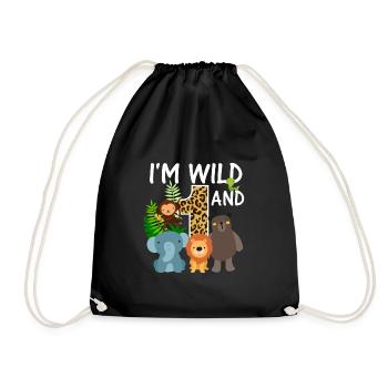 I'm wild and 1 Safari jungle - Turnbeutel - Schwarz - Vorne