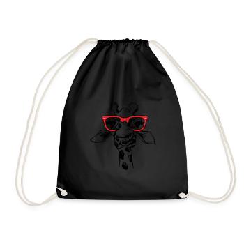 Giraffe Animal lover - Drawstring Bag - black - Front