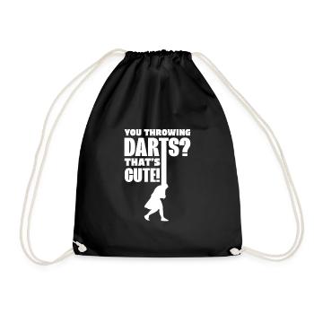 You Throwing Darts That's Cute Caber Tossing - Turnbeutel - Schwarz - Vorne