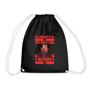 Anti Bayern T-Shirt Ultras Frankfurt T-Shirt - Turnbeutel - Schwarz - Vorne