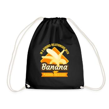 In A Serious Relationship With Banana Pudding - Drawstring Bag - black - Front