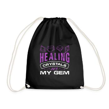 Healing Crystals Are My Gem Asian Medicine Reike - Drawstring Bag - black - Front