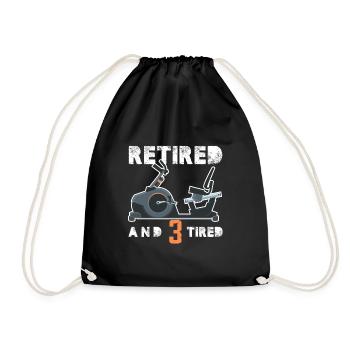 Retired and 3 Tired Triker - Drawstring Bag - black - Front