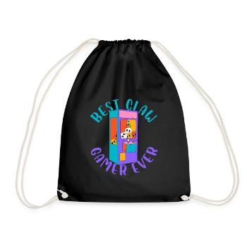 Best Claw Gamer Ever Toy Grabber Machine - Drawstring Bag - black - Front