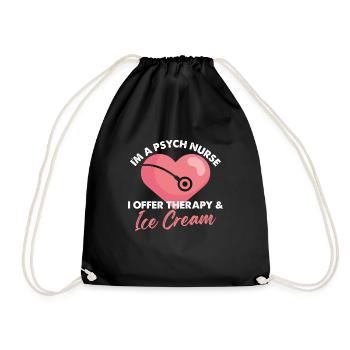 Je suis une infirmière psychiatrique J’offre une thérapie et des glaces - Sac de sport léger - noir - Devant