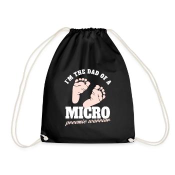 In the dad of a micro preemie warrior Design - Drawstring Bag - black - Front