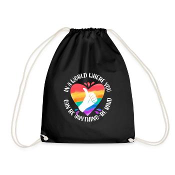 dans un monde où l’on peut être bienveillant Design - Sac de sport léger - noir - Devant