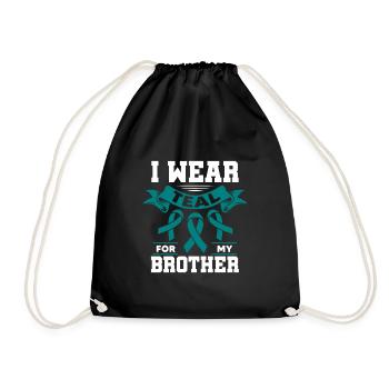 Je porte du sarcelle pour la guérison de ma dépendance de frère - Sac de sport léger - noir - Devant