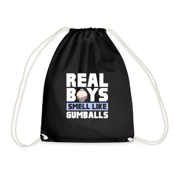 Real Boys Smell Like Gumballs Retro Chewing Gum - Turnbeutel - Schwarz - Vorne