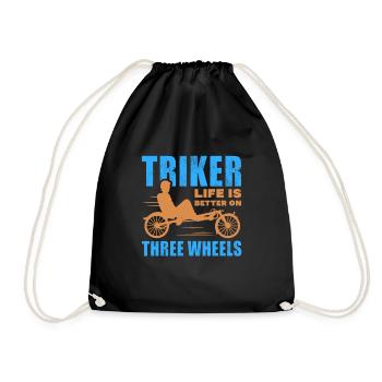 La vie en triker est meilleure sur trois roues décontractée - Sac de sport léger - noir - Devant