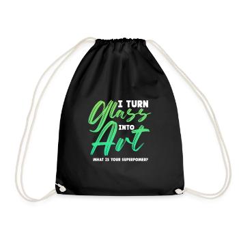 Je transforme le verre en art Vitrail Artiste - Sac de sport léger - noir - Devant