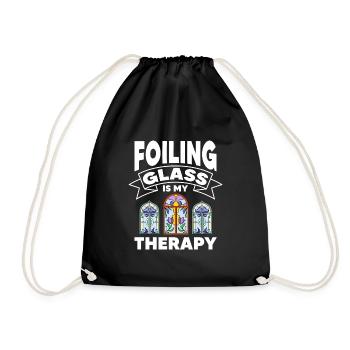 Foiling Glass Is My Therapy Stained Glass Artist - Drawstring Bag - black - Front