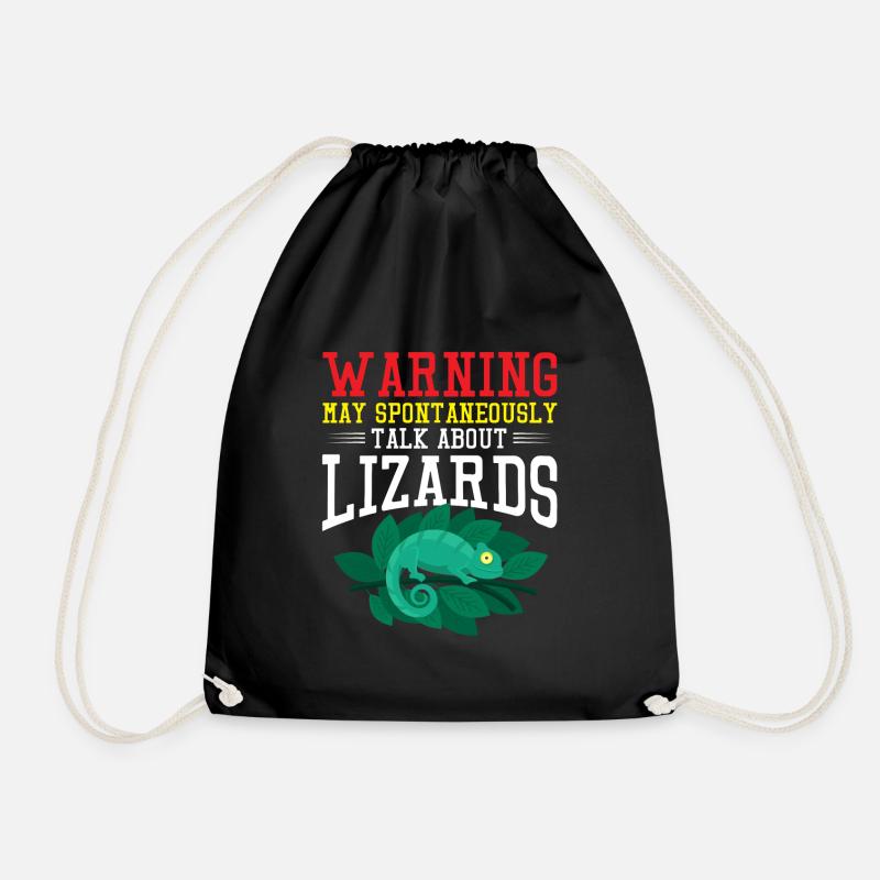 Warning spontaneously talk about lizards Design - Turnbeutel - Schwarz