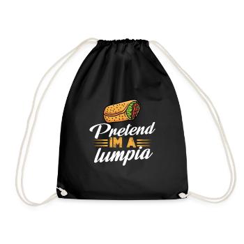Pretend Im a lumpia Design for a lover of oriental - Drawstring Bag - black - Front