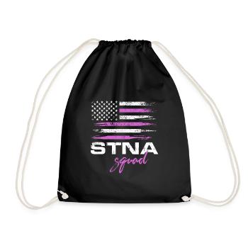 stna squad american flag Design for a nursing - Drawstring Bag - black - Front