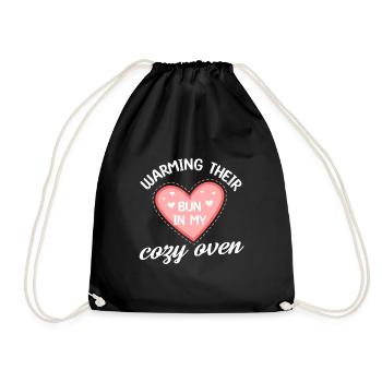 warming their bun in my cozy oven Design - Drawstring Bag - black - Front