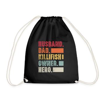 husband dad killifish owner hero Design - Turnbeutel - Schwarz - Vorne