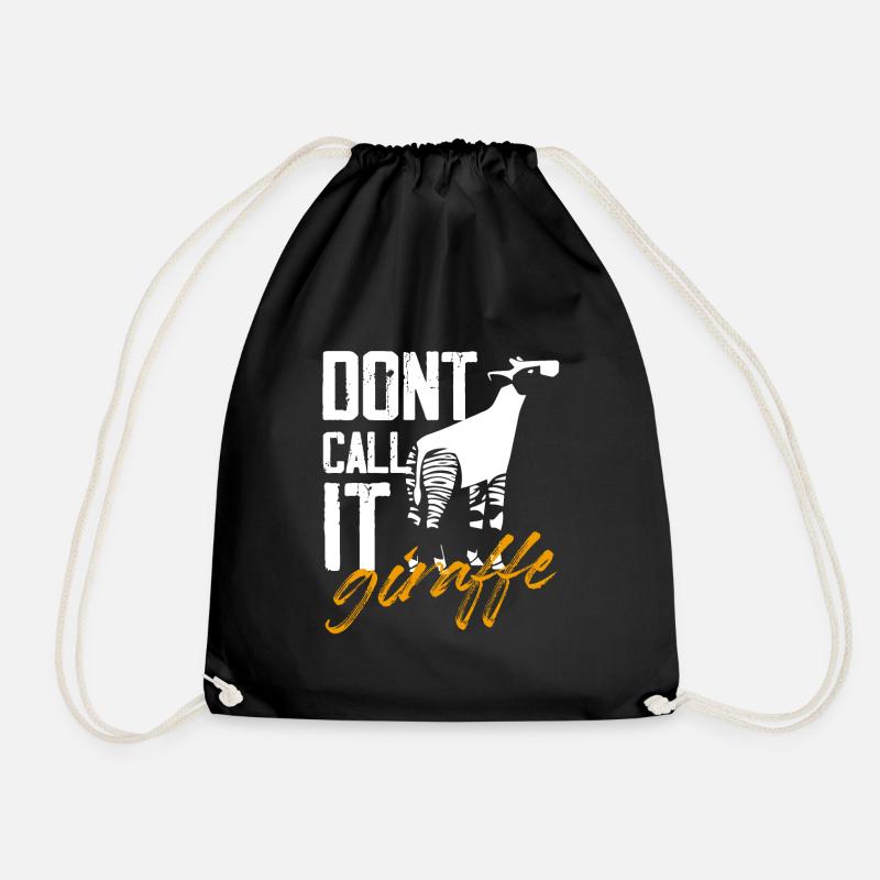 dont call it giraffe Design for a okapi lover - Drawstring Bag - black