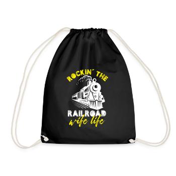 rocking the railroad wife life Design - Turnbeutel - Schwarz - Vorne