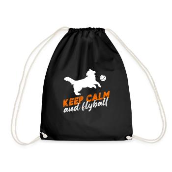 restez calme et flyball Design pour un fan de chiens - Sac de sport léger - noir - Devant