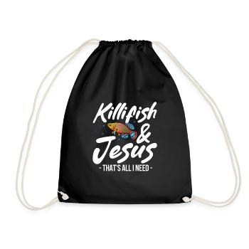 killifish and jesus thats all I need Design - Turnbeutel - Schwarz - Vorne