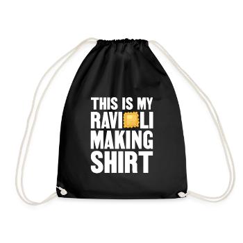 this is my ravioli making Motive Design - Drawstring Bag - black - Front
