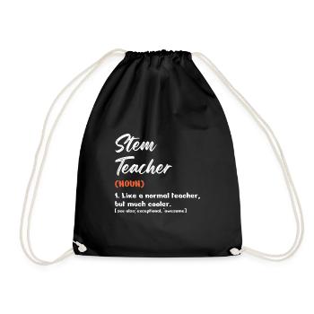 STEM Teacher Like A Normal Teacher But Much Cooler - Drawstring Bag - black - Front