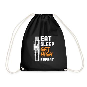 Eat Sleep Get High Repeat Tower Technician - Drawstring Bag - black - Front