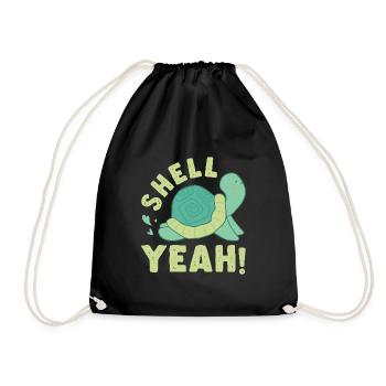 Shell yes Sea Turtle Marine Animal Tortoise - Drawstring Bag - black - Front