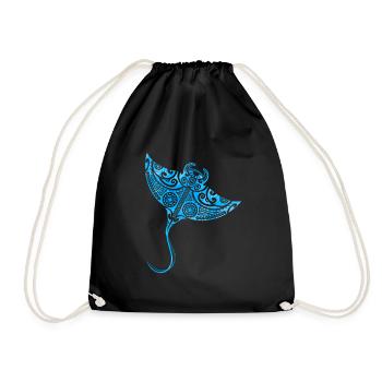 Manta Ray Scuba Diving Marine Deep Sea Creature - Turnbeutel - Schwarz - Vorne